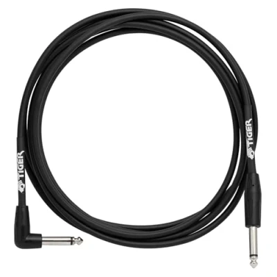 Imagen de Tiger GAC42 Cable de conexión para guitarra (conector jack a conector acodado)