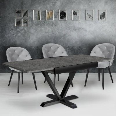 Imagen de Mesa de comedor extensible Newick efecto hormigon Menzzo