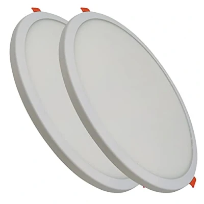 Imagen de LED ATOMANT Pack 2x Panel Redondo Plano 20W Corte Ajustable 50 180mm, Blanco Frio (6500K), 1800 lumenes, Driver incluido