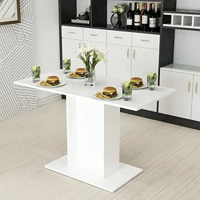 Imagen de [en.casa] Mesa de Comedor Rectangular Cocina para 4 Personas Salón Bistro Base Elegante Aglomerado 75 x 120 60 cm Blanco
