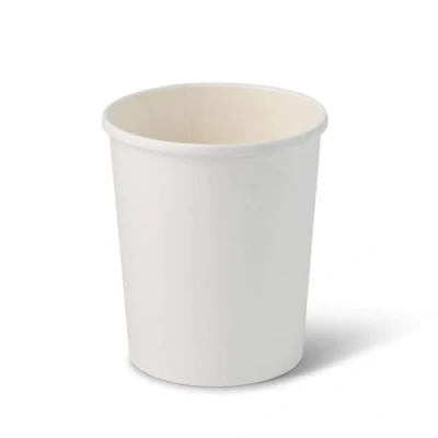 Imagen de BIOZOYG Taza desechable orgánica de papel blanco To Go I compostables recubrimiento Sopera Copa cartón para Helado 25 Tazas redondas estables 800 ml
