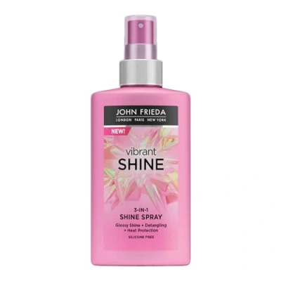 Imagen de JOHN FRIEDA Vibrant Shine Spray 3 en 1 250 ml, Protector Térmico para Pelo, Desenredante y Brillo Intenso, Acondicionador sin Aclarado, Realza el Color