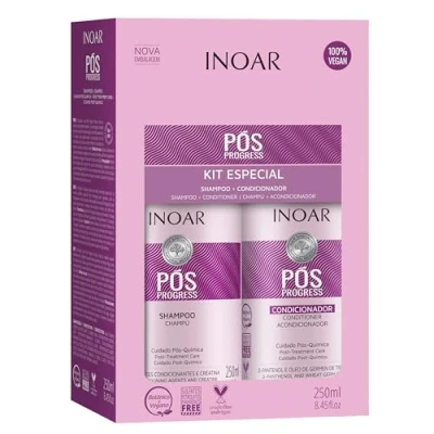 Imagen de Inoar Dúo Pos Progress Champú y Acondicionador Alisado de Queratina 1 Pack