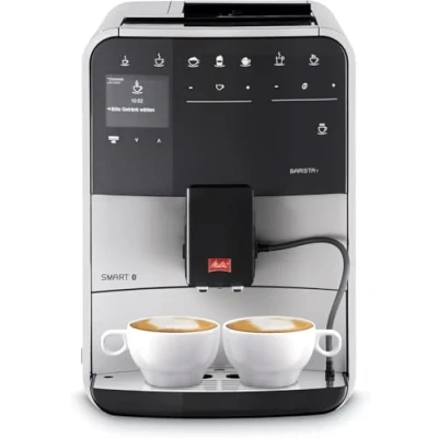 Imagen de Melitta Barista T Smart F831 101, Cafetera Superautomática con Molinillo Silencioso, App Connect, Pantalla Táctil, 18 Recetas, 15 Bares, 1450 W, 1.8 litros, Acero inoxidable, Plata/Negro