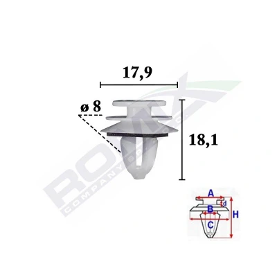 Imagen de ROMIX C70583 Clip, listón MINI: Hatchback