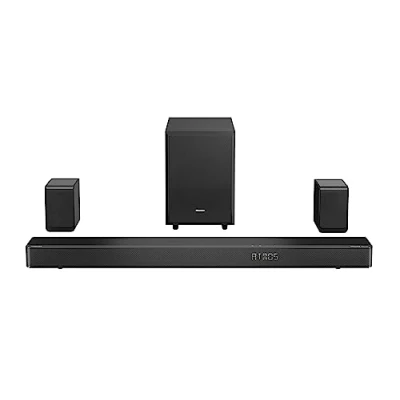 Imagen de Barra de sonido Hisense AX5125H, Subwoofer inalámbrico, Altavoces traseros, Audio 5.1.2, 500 W, IA, Negro