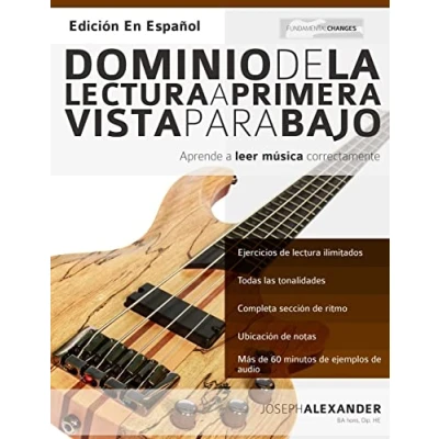 Imagen de Dominio de la lectura a primera vista para bajo: Aprende leer música correctamente