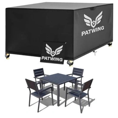 Imagen de PATWING Funda Muebles Exterior Impermeable,600D Oxford Mesa Jardin Impermeable,Resistente Al Viento Los Rayos Anti UV Antipolvo Protectora (180*120*74cm)