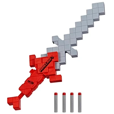 Imagen de Nerf Minecraft Espada lanzadardos Heartstealer 4 Dardos Elite de Espuma