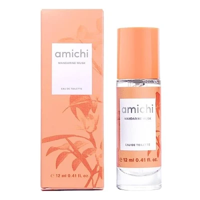 Imagen de AMICHI Mandarine Musk, Colonia Mujer, 12 ml, Formato Viaje en Spray, Perfume Eau de Toilette Femenina, Agua Fresca, Fragancia Dulce y Cítrica, Aroma Extravagante Larga Duración