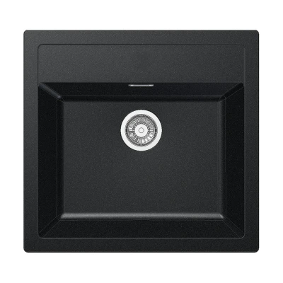 Imagen de Franke SID 610 114.0205.049 Tectonite Sirius 049 Fregadero empotrable, Color Negro, Cromo, 56.0 x 53.0 20.0 cm