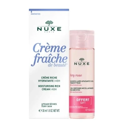Imagen de Nuxe Creme Fraiche Crema Rica 30 Ml + Very Rose Micelar 50 Regalo