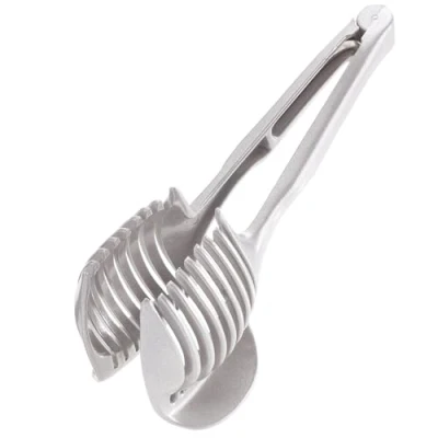 Imagen de Westmark Pinzas Para cortar tomates, rodajas cortadas uniformemente, Longitud: 18,5 cm, Aluminio, Tomatex, Plateado, 51402260