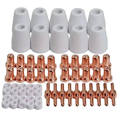 Imagen de RIVERWELD 60 piezas L TEC PT 31 JG 40 WSD LG40 Electrodo de plasma 18205L Boquilla puntas 18866L Copa protectora cubierta extendida 18204 Kit Fit Cut 50D 50 Cortador
