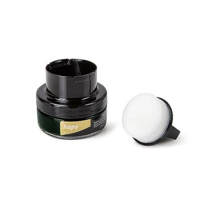 Imagen de Kaps Crema para Zapatos con Aplicador de Esponja, Cuidado Intensivo y Nutritivo del Cuero, Delicate, 70 Colores (133 verde oscuro)