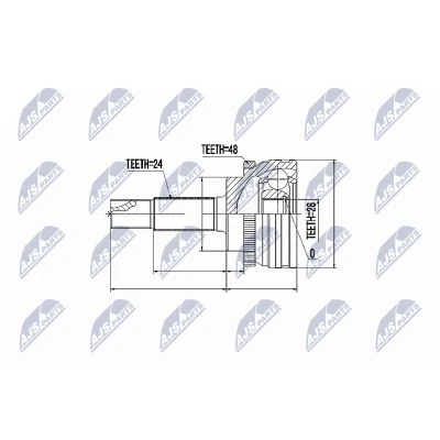 Imagen de NTY NPZ TY 080 Junta Homocinética Eje delantero, derecha TOYOTA: Yaris I Hatchback