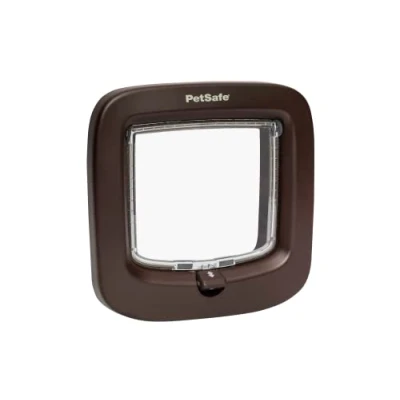 Imagen de PetSafe Gatera con Bloqueo Manual, Puerta para Gatos, Puertaqs 4 Posiciones de Cierre, Gatos Hasta 7 kg, Plástico, Marrón