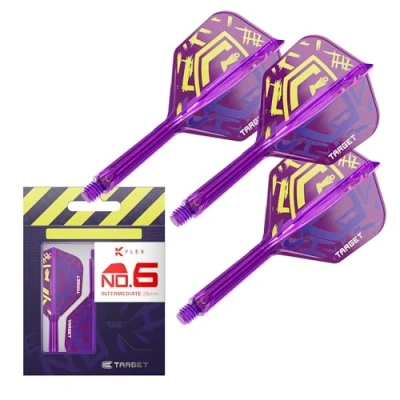 Imagen de Target Darts Luke Littler Vuelos y Sistema de Varillas K Flex World Champion, No.6 Kflex Edición Nuke 2025, All In One, Ejes Rodamientos Integrados (Paquete 3) Intermedio, 26mm