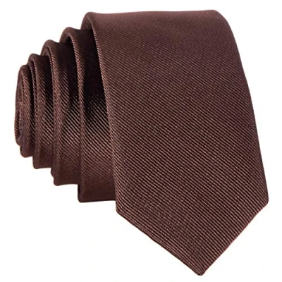 Imagen de DonDon Corbata estrecha 5 cm de color marrón hecho a mano