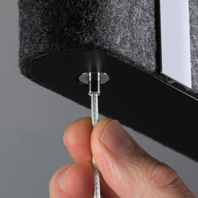 Imagen de Paulmann Lámpara colgante LED Tulga, antracita, fieltro, atenuable en 3