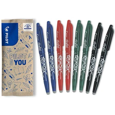 Imagen de Pilot FriXion Ball Bolígrafo de tinta borrable, color Azul/Negro/Rojo/Verde 8 unidades