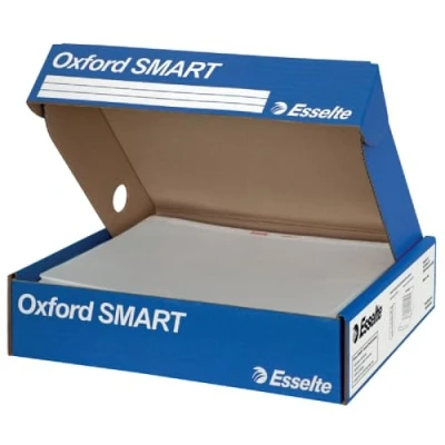 Imagen de Esselte Oxford Smart, 4 paquetes de 100 sobres oficina, formato protocolo, antirreflejos, con caja multiusos, apto para hogar y 391098100