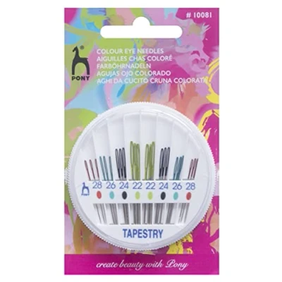 Imagen de Pony Aguja de Coser a Mano Ojos Colores compacta: Tapiz, Metal, Multicolor