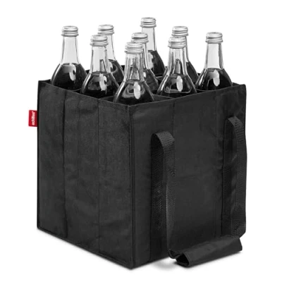 Imagen de achilles Bolsa para 9 Botellas de 1,5 litros, Transporte con separadores Botellas, la Compra Compartimentos, 27 cm x Negro
