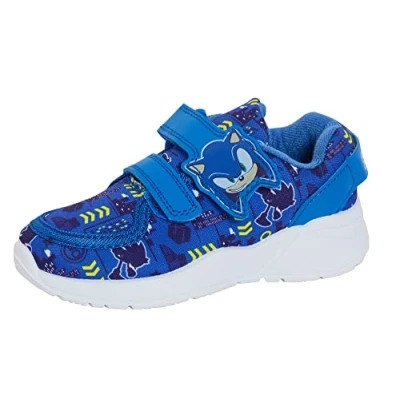 Imagen de Sonic The Hedgehog Zapatillas deportivas ligeras para niños, con correas de fácil cierre, Blue, 31 EU