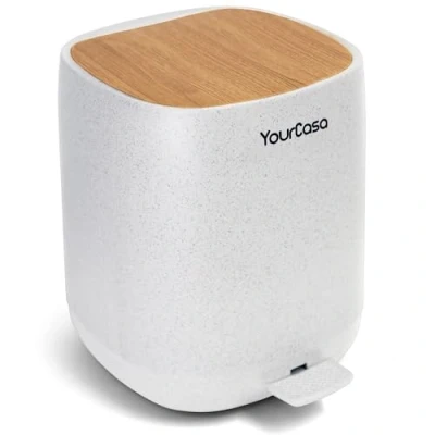 Imagen de YourCasa Papelera baño pequeña 5L 30% Menos de plástico diseño Moderno Cubo Basura WC papeleras basuras para basurero Blanco