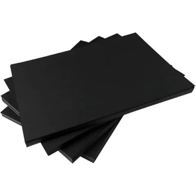 Imagen de Hawksbill Paper Tarjeta negra multiusos de 220 g/m², paquete 50 tarjetas A4 gruesas, premium, suaves y nítidas, gruesas para hacer papelería, uso doméstico u oficina artes o