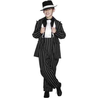 Imagen de Smiffys Traje de los 40, Negro, con chaqueta, pantalones y tirantes
