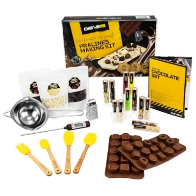 Imagen de DIBYS Kit para Hacer Bombones Niños y Adultos DIY Set con 12 Toppings Naturales Idea de Regalo Creativo Cumpleaños Navidad Fábrica Chocolate Juego Artesanía
