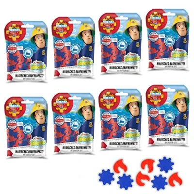 Imagen de CRAZE INKEE Bombas baño para Niños, Set 8 pack, XXL con aroma mágico de confeti Sam el Bombero, Juguetes baño, 29527