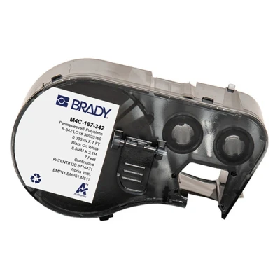 Imagen de Brady M4C 187 342 cinta termorretráctil negra sobre blanco 8,50 mm x 2,13 m (original)