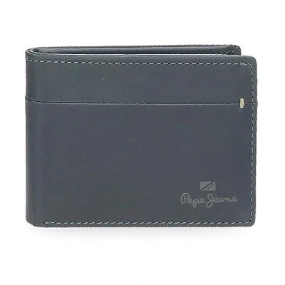 Imagen de Pepe Jeans Staple Cartera Horizontal con Monedero Azul 11x8x1 cms Piel