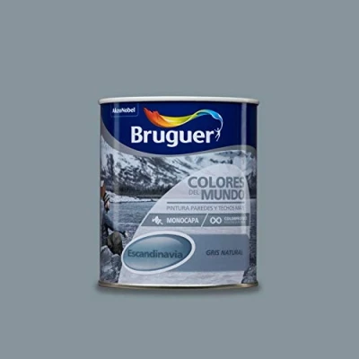 Imagen de Bruguer Colores del Mundo Pintura para paredes monocapa Escandinavia Gris Natural 750 ml