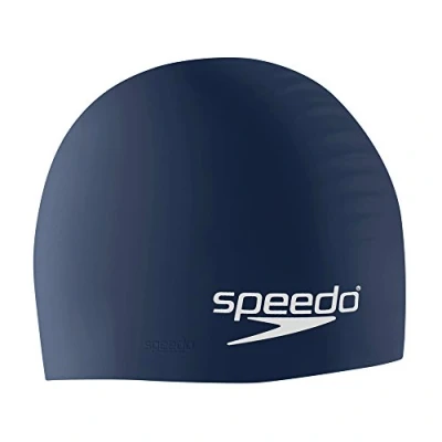 Imagen de Speedo Gorro de natación Unisex Silicona para Adultos, Azul Marino, Talla única EE. UU