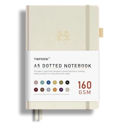Imagen de TIEFOSSI Bullet Dotted Journal, Papel Grueso de 160GSM, Cuaderno Puntos con Constelaciones, Cáncer para Mujeres, 256 Páginas Cuadrícula Numerados
