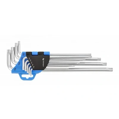 Imagen de Hogert Technik HT1W810 Juego de atornilladores acodados TT10, TT15, TT20, TT25, TT27, TT30, TT40, TT45, TT50 Acero cromo vanadio 9