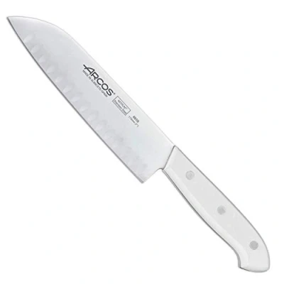 Imagen de Arcos Montblanc, Cuchillo Santoku, Acero Inoxidable Nitrum 170 mm, Mango Polioximetileno, POM Blanco