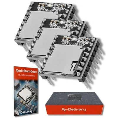 Imagen de AZDelivery 3 x Mini MP3 DFPlayer Compatible con Arduino Incluido un E Book!