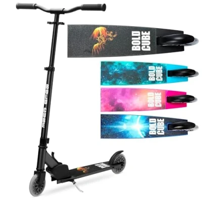 Imagen de BOLDCUBE Deluxe Patinete 2 Ruedas Niños y Niñas 6 14 + Años Plegable Sin Montaje Manillar Ajustable 60 a 90 cm