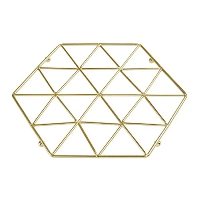 Imagen de Premier Vertex Salvamanteles bañado en Oro, Alambre de Hierro Chapado, Dorado, 22 x 2 cm