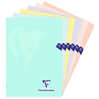 Imagen de Clairefontaine 308162C Cuaderno grapado Mimesys Pastel, A4, 21 x 29, 7 cm, 96 páginas pequeñas baldosas, Papel blanco 90 g, Cubierta Polypro opaca, Color aleatorio