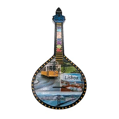 Imagen de 3D Guitarra Portuguesa Lisboa Portugal Refrigerador Imán de Nevera Recuerdos Turísticos Hecho A Mano Resina Artesanía Pegatinas Magnéticas Inicio Cocina Decoración Regalo Viaje