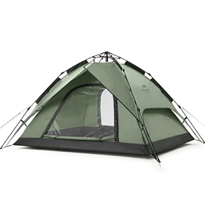 Imagen de Naturehike Tiendas Instantáneas Carpa para Acampar Automática 3/4 Personas Domo de Dos Pisos Familiar Grande con Bolsa Transporte (Verde 3P)