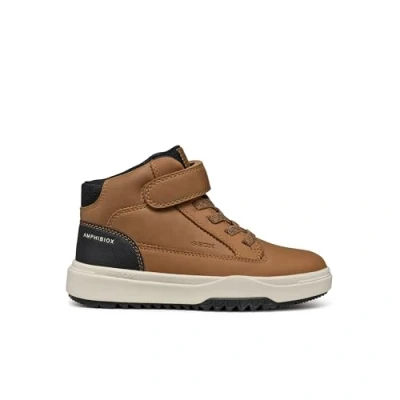 Imagen de Geox Bunshee BOY ABX Botines con cordones para niños, Talla: 35, Tobacco/black Zapatos