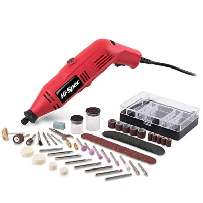 Imagen de Hi Spec Mini Herramienta Multifuncional Rotativa Electrica de 135W Con Kit 120 Accesorios. Amoladora Multifuncional. Ideal para Amolar, Lijar, y Afilar. Manualidades, Artesania, Bricolaje, Mas.