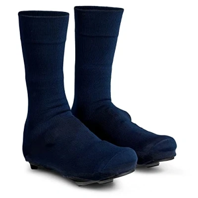 Imagen de GripGrab Cubrezapatillas Flandrien Impermeables de Punto Ciclismo Carretera Aislantes Corte Alto, Adultos Unisex, Azul Marino, XL (45/47)
